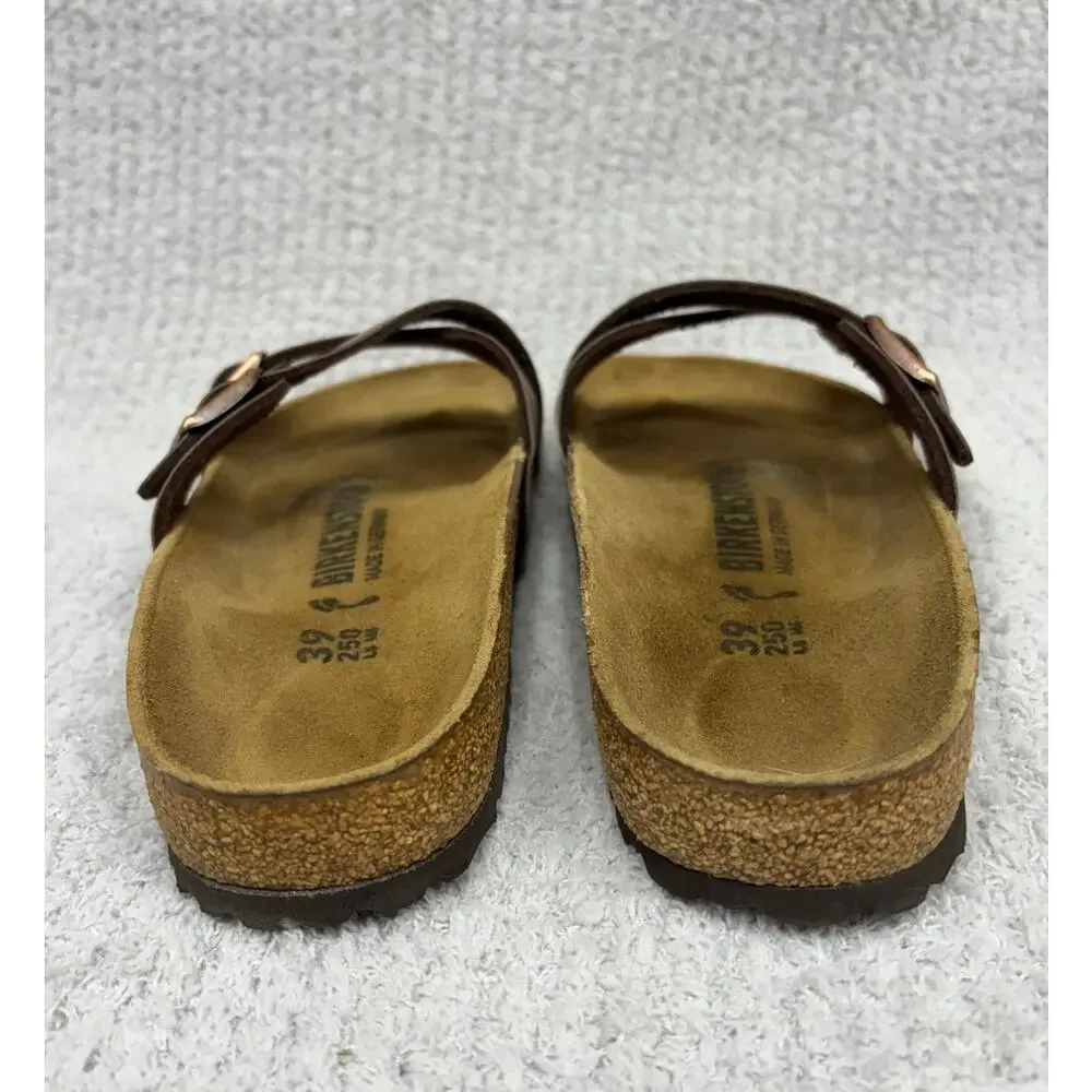Birkenstock Brown Birko Flor Sandals Narrow Fit Size 8 AS IS #79753